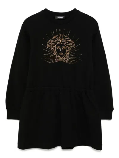 Versace Kids' Crew-neck Dress In Black