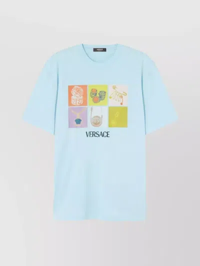 VERSACE LOGO PRINT COTTON SHORT-SLEEVE T-SHIRT