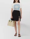 Versace Crew Neck Graphic Print Short Sleeves Top In White