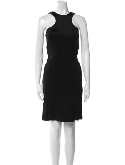 Pre-owned Versace Crew Neck Knee-length Dress In Black
