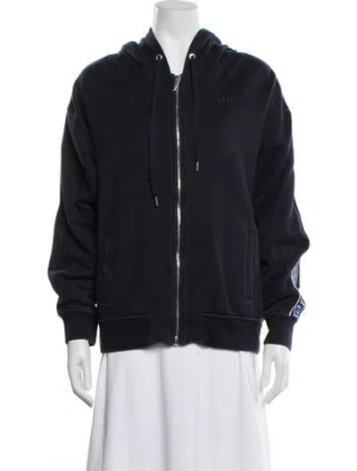 Pre-owned Versace Crew Neck Long Sleeve Hoodie In Blue