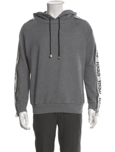Pre-owned Versace Crew Neck Long Sleeve Hoodie In Gray