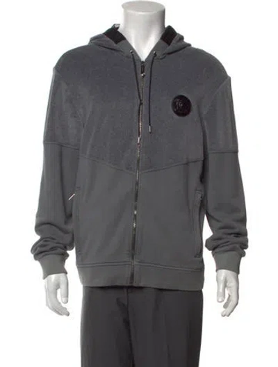 Pre-owned Versace Crew Neck Long Sleeve Hoodie In Grey