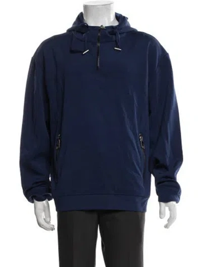 Pre-owned Versace Crew Neck Long Sleeve Hoodie W/ Tags In Blue