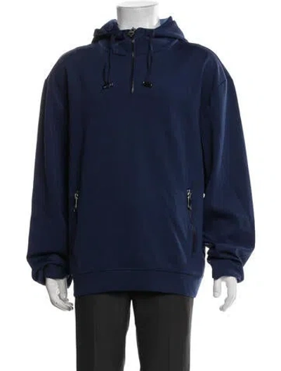 Pre-owned Versace Crew Neck Long Sleeve Hoodie W/ Tags In Blue