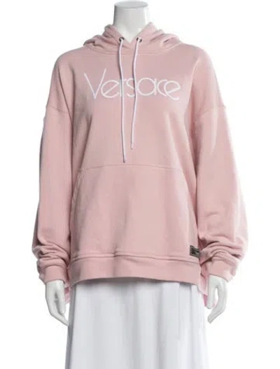Pre-owned Versace Crew Neck Long Sleeve Hoodie W/ Tags In Pink