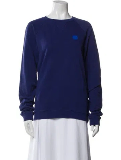 Pre-owned Versace Crew Neck Long Sleeve Sweatshirt In Blue