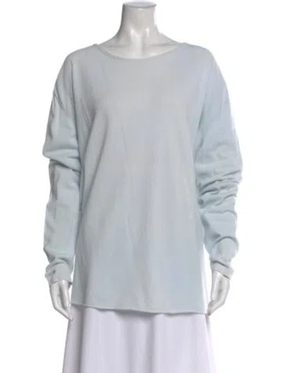Pre-owned Versace Crew Neck Long Sleeve Sweatshirt In Blue