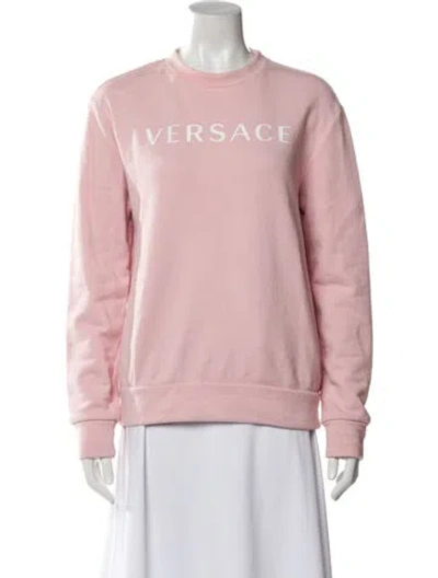 Pre-owned Versace Crew Neck Long Sleeve Sweatshirt In Pink