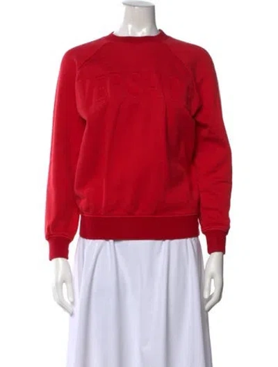 Pre-owned Versace Crew Neck Long Sleeve Sweatshirt In Red