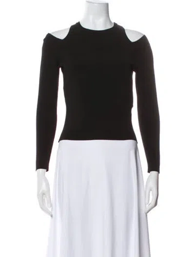 Pre-owned Versace Crew Neck Long Sleeve Top In Black