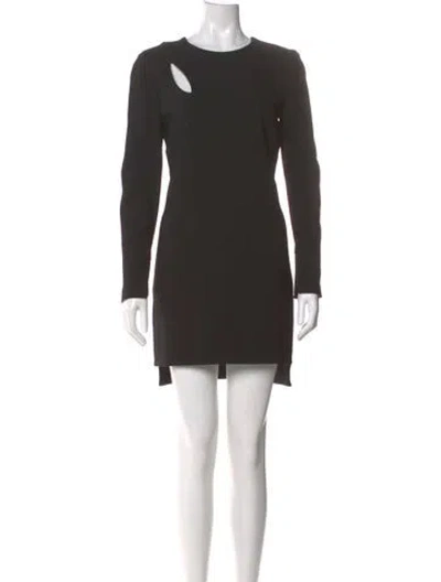 Pre-owned Versace Crew Neck Mini Dress In Black