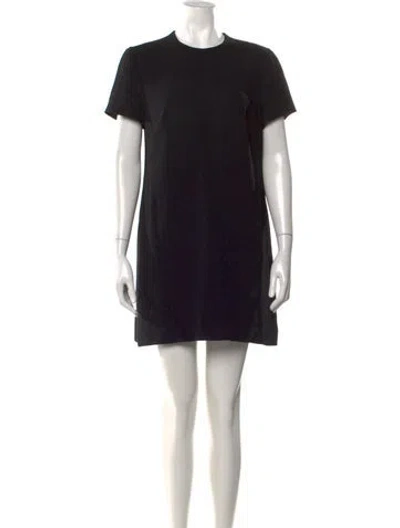 Pre-owned Versace Crew Neck Mini Dress In Black