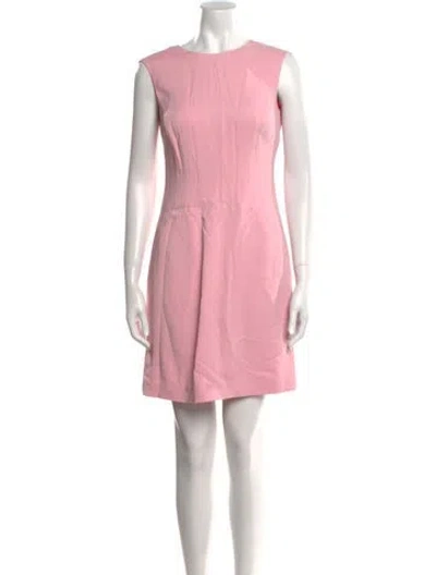 Pre-owned Versace Crew Neck Mini Dress In Pink