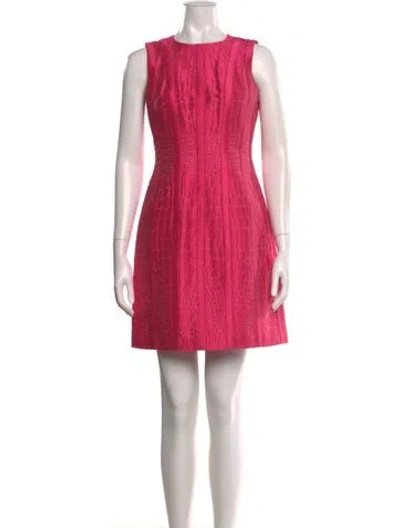Pre-owned Versace Crew Neck Mini Dress In Pink