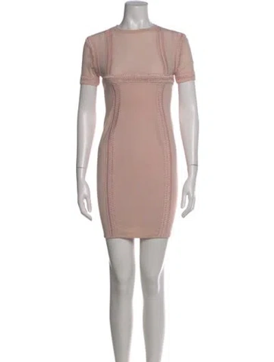 Pre-owned Versace Crew Neck Mini Dress In Pink