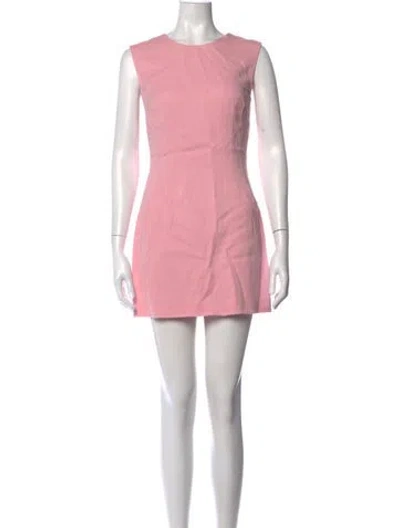 Pre-owned Versace Crew Neck Mini Dress In Pink