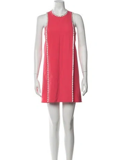 Pre-owned Versace Crew Neck Mini Dress In Pink