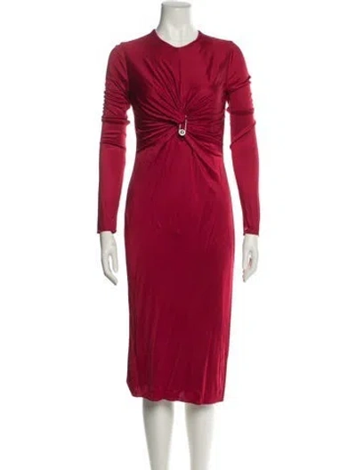 Pre-owned Versace Crew Neck Mini Dress In Red