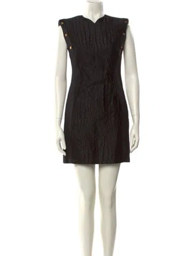 Pre-owned Versace Crew Neck Mini Dress W/ Tags In Black