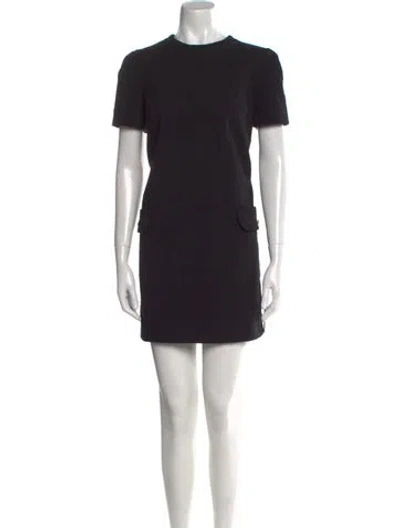 Pre-owned Versace Crew Neck Mini Dress W/ Tags In Black
