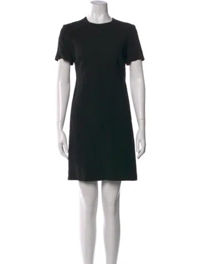 Pre-owned Versace Crew Neck Mini Dress W/ Tags In Black