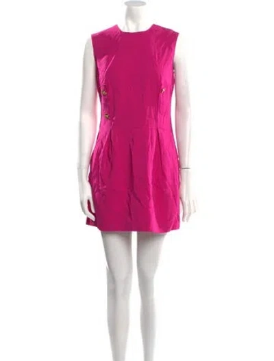 Pre-owned Versace Crew Neck Mini Dress W/ Tags In Pink