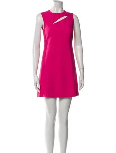 Pre-owned Versace Crew Neck Mini Dress W/ Tags In Pink