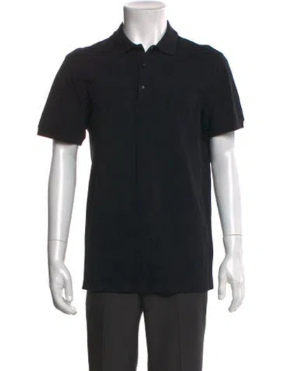 Pre-owned Versace Crew Neck Short Sleeve Polo Shirt In Black