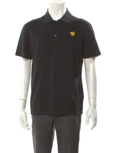 Pre-owned Versace Crew Neck Short Sleeve Polo Shirt In Gray