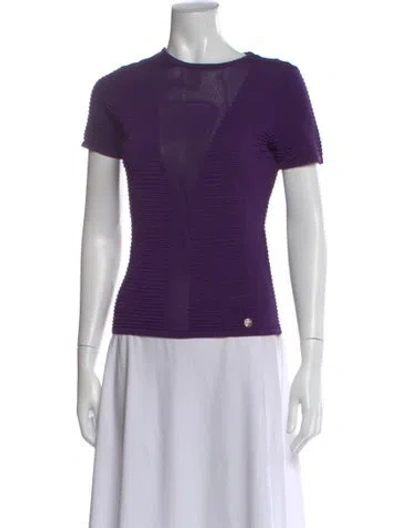 Pre-owned Versace Crew Neck Short Sleeve Top In Purple