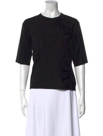 Pre-owned Versace Crew Neck Short Sleeve T-shirt In Black
