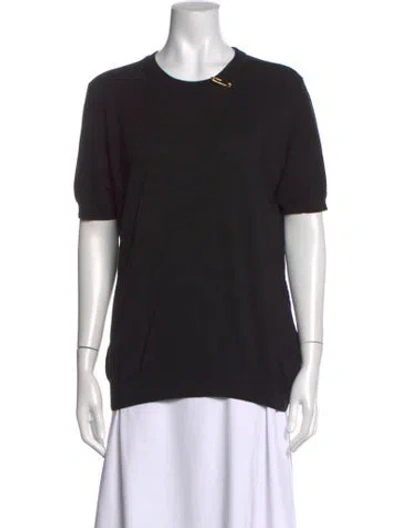 Pre-owned Versace Crew Neck Short Sleeve T-shirt In Black