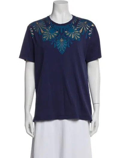Pre-owned Versace Crew Neck Short Sleeve T-shirt In Blue