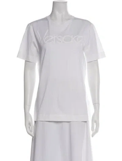 Pre-owned Versace Crew Neck Short Sleeve T-shirt In Blue