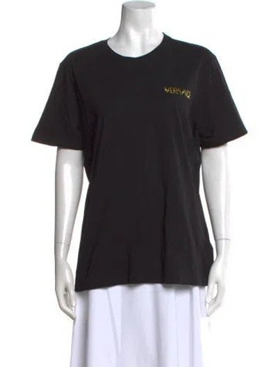 Pre-owned Versace Crew Neck Short Sleeve T-shirt W/ Tags In Black