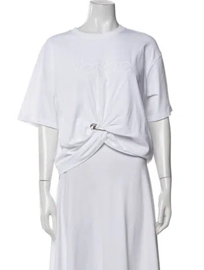 Pre-owned Versace Crew Neck Short Sleeve T-shirt W/ Tags In White