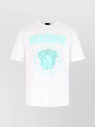 Versace Crew Neck Short Sleeves In Neutral