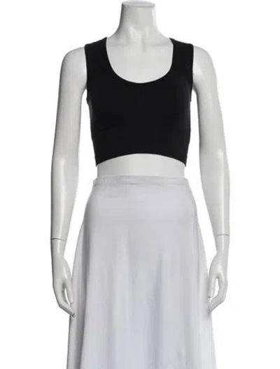 Pre-owned Versace Crew Neck Sleeveless Sports Bra In Black
