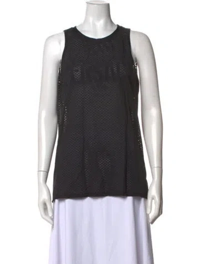 Pre-owned Versace Crew Neck Sleeveless Top In Black