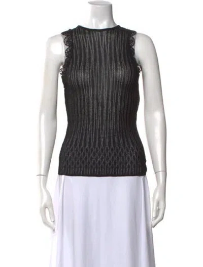 Pre-owned Versace Crew Neck Sleeveless Top W/ Tags In Black