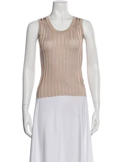 Pre-owned Versace Crew Neck Sleeveless Top W/ Tags In White
