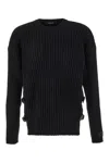 Versace Crew-neck Wool Sweater In Black