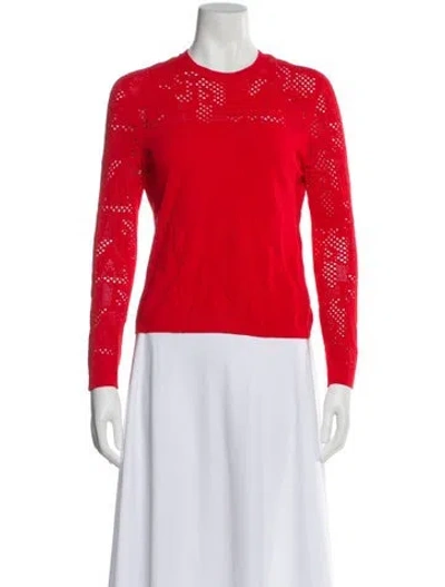 Pre-owned Versace Crew Neck Sweater In Orange