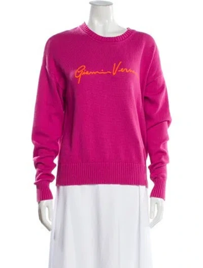 Pre-owned Versace Crew Neck Sweater In Pink