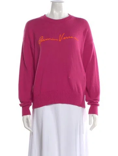 Pre-owned Versace Crew Neck Sweater In Pink