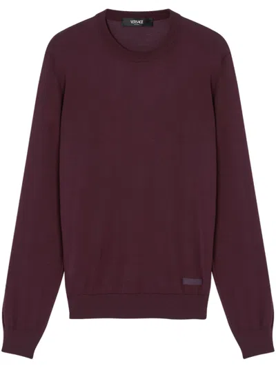 Versace Crew Neck Sweater In Red