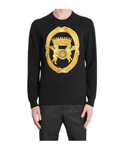 Versace Crew Neck Sweatshirt In Black