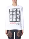 Versace Photographic Print Crew Neck Sweatshirt In White