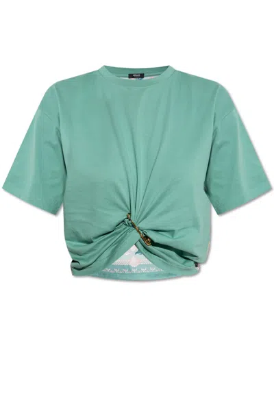 Versace Crew Neck Top In Green